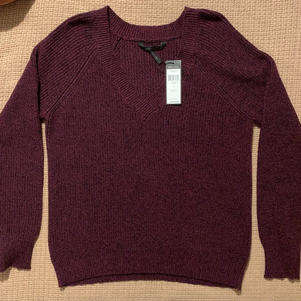 BCBGMaxazria Burgundy Combo Sweater S